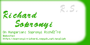 richard sopronyi business card